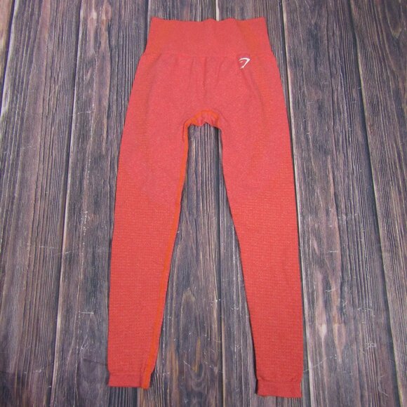 Gymshark Salmon Pink 2XS Leggings Crop Yoga Gym Workout Active Athletic - Picture 2 of 7